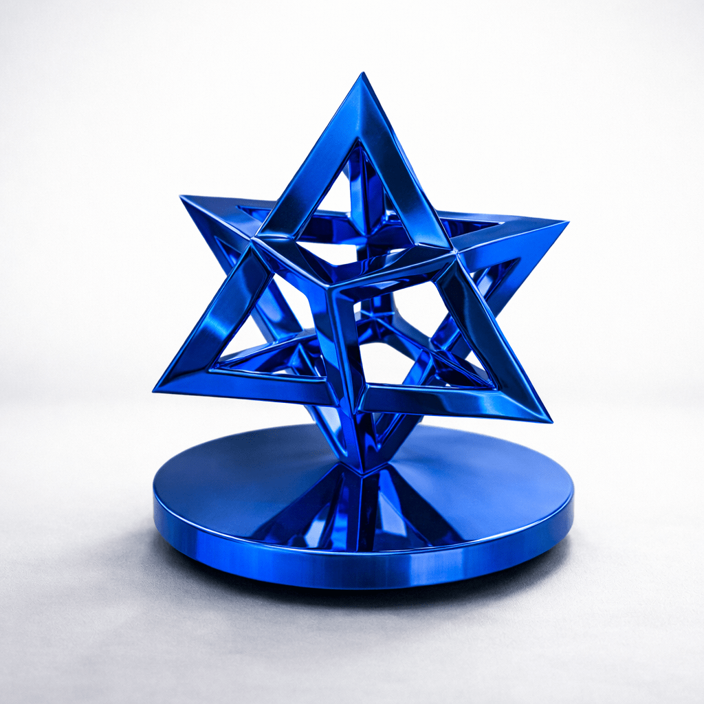 Heart of David - Blue Heart of David Sculpture by Benjamin Zev - ModernTribe