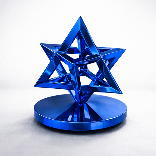 Blue Heart of David Sculpture by Benjamin Zev