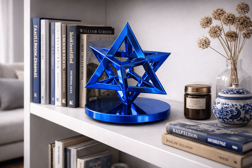 Heart of David - Blue Heart of David Sculpture by Benjamin Zev - ModernTribe