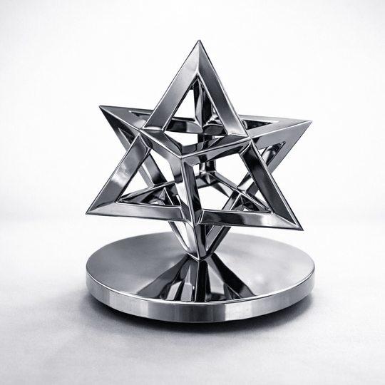 Silver Heart of David Sculpture by Benjamin Zev