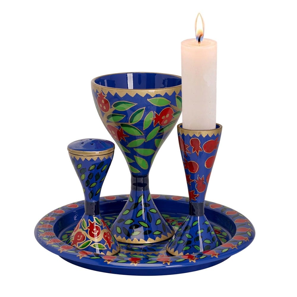 Yair Emanuel - Hand-Painted Pomegranates Havdalah Set by Yair Emanuel - ModernTribe
