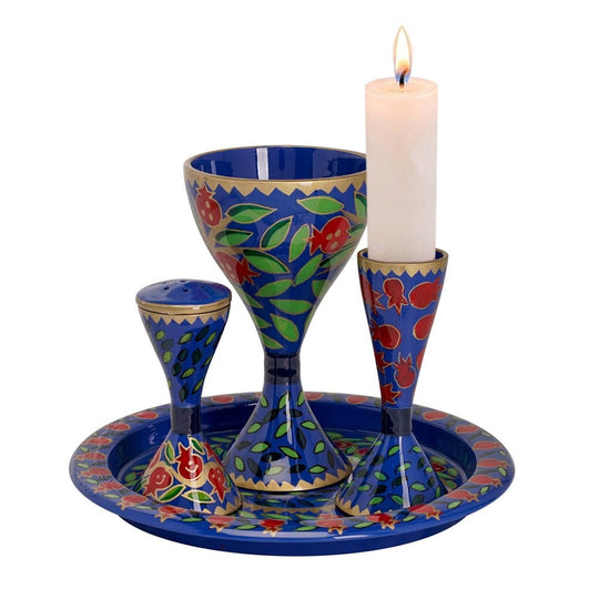 Hand-Painted Pomegranates Havdalah Set by Yair Emanuel