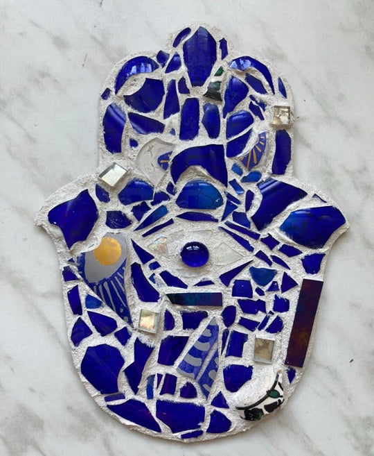 Smash Glass Mosaic Large Wall Hamsa by HamsaMade
