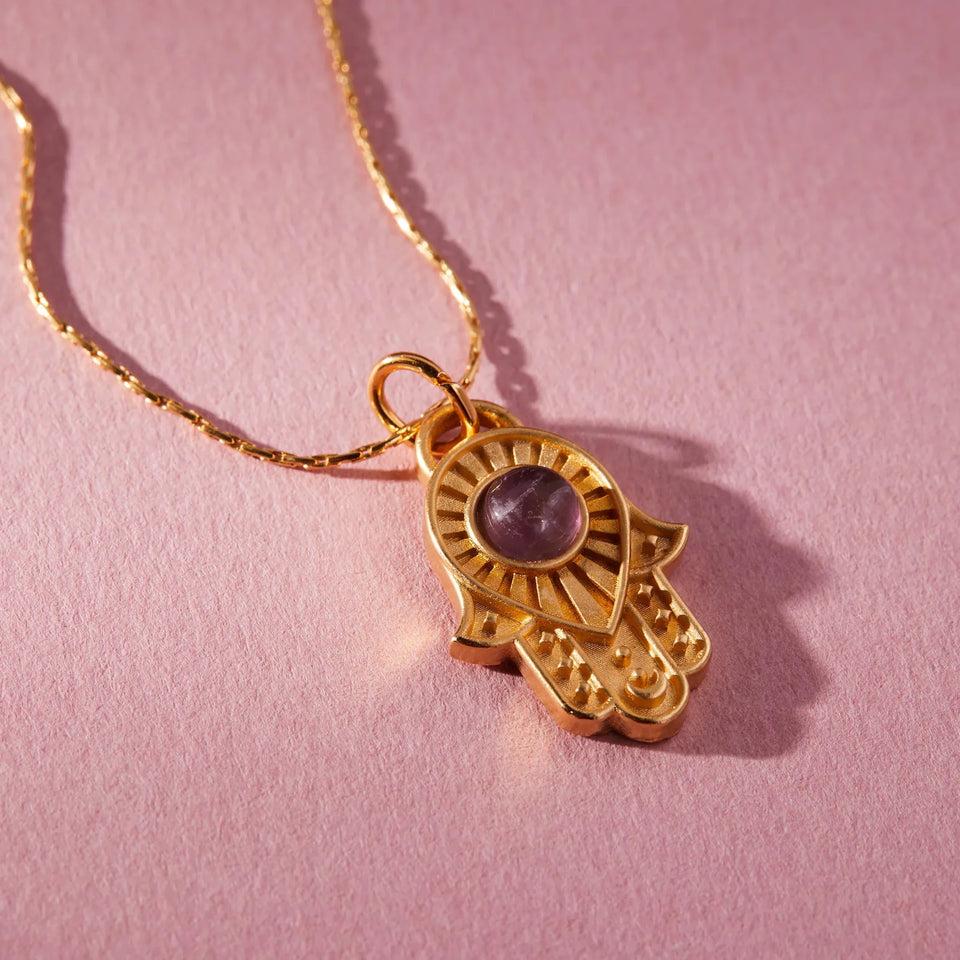 &LIVY - Hamsa Chain Slider Adjustable Necklace - 22k Gold - Plated or Silver - ModernTribe