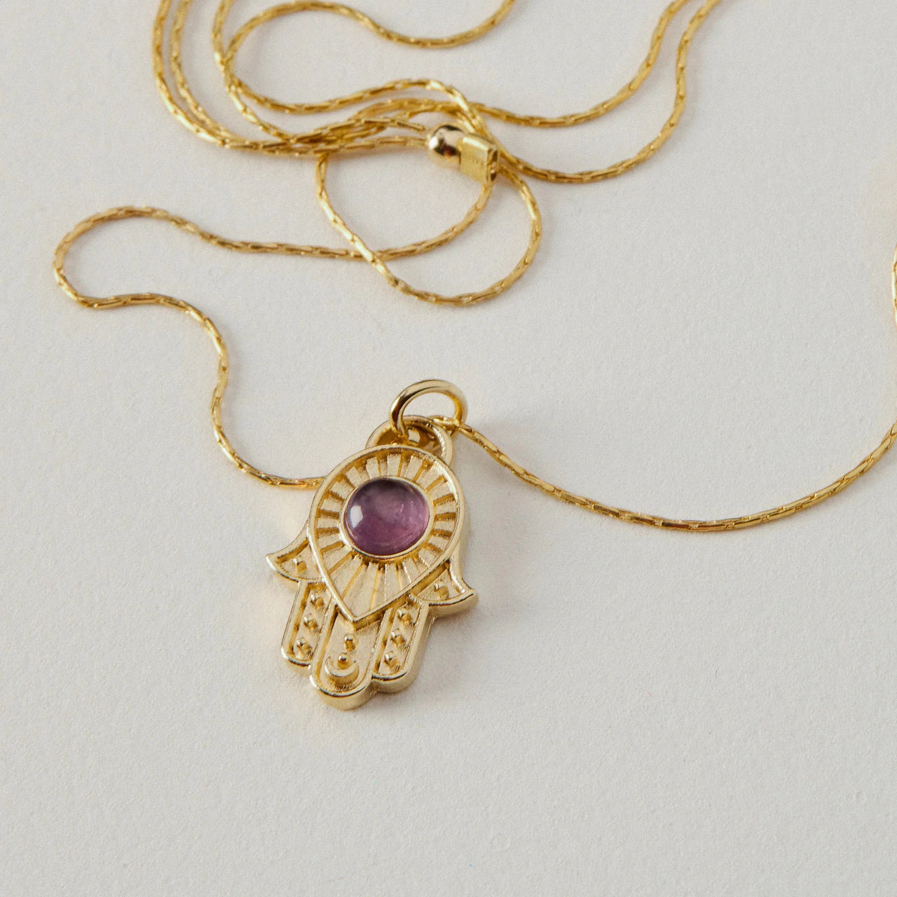 &LIVY - Hamsa Chain Slider Adjustable Necklace - 22k Gold - Plated or Silver - ModernTribe