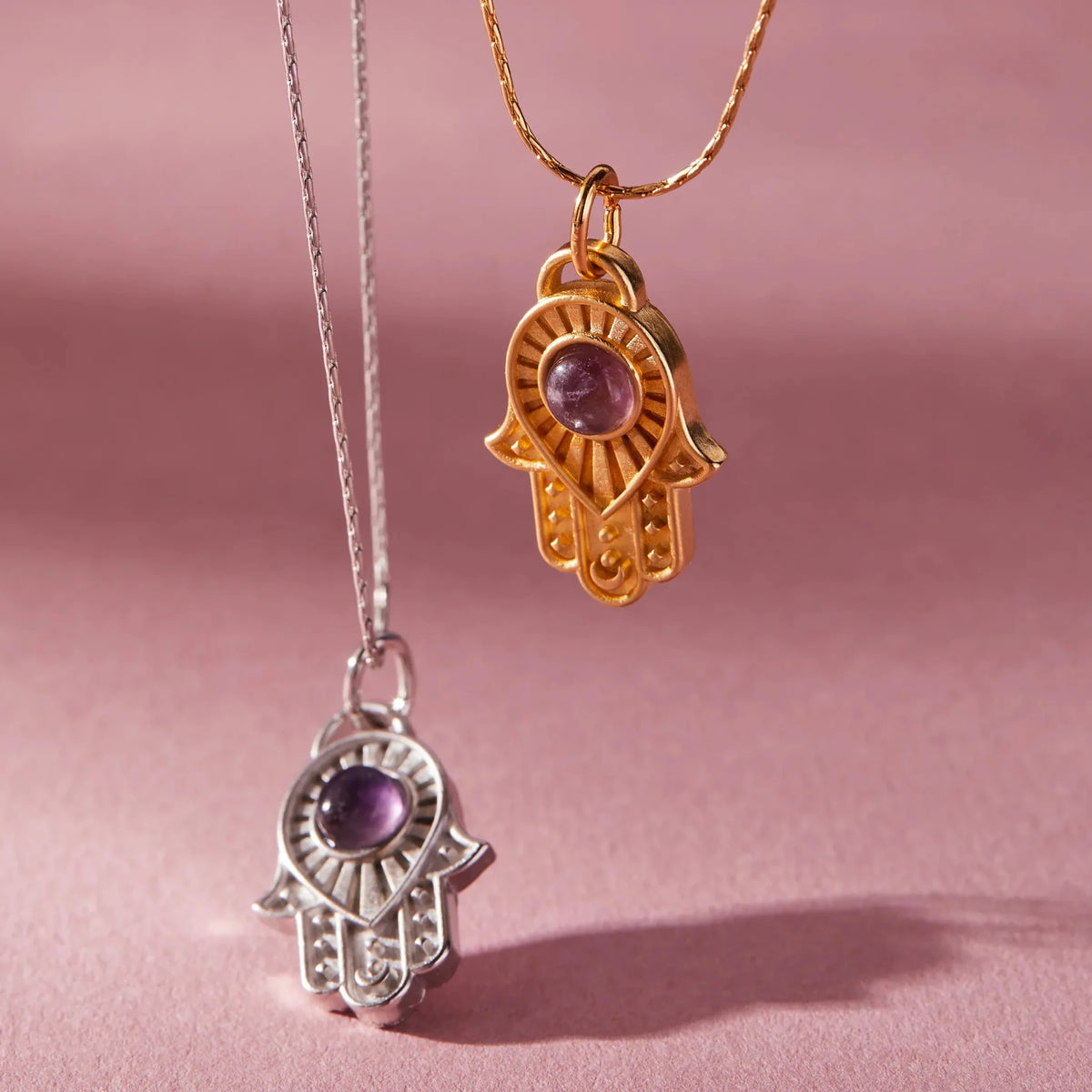 &LIVY - Hamsa Chain Slider Adjustable Necklace - 22k Gold - Plated or Silver - ModernTribe