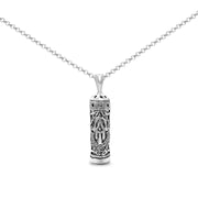 Alef Bet Necklaces Silver Hamsa Mezuzah Necklace