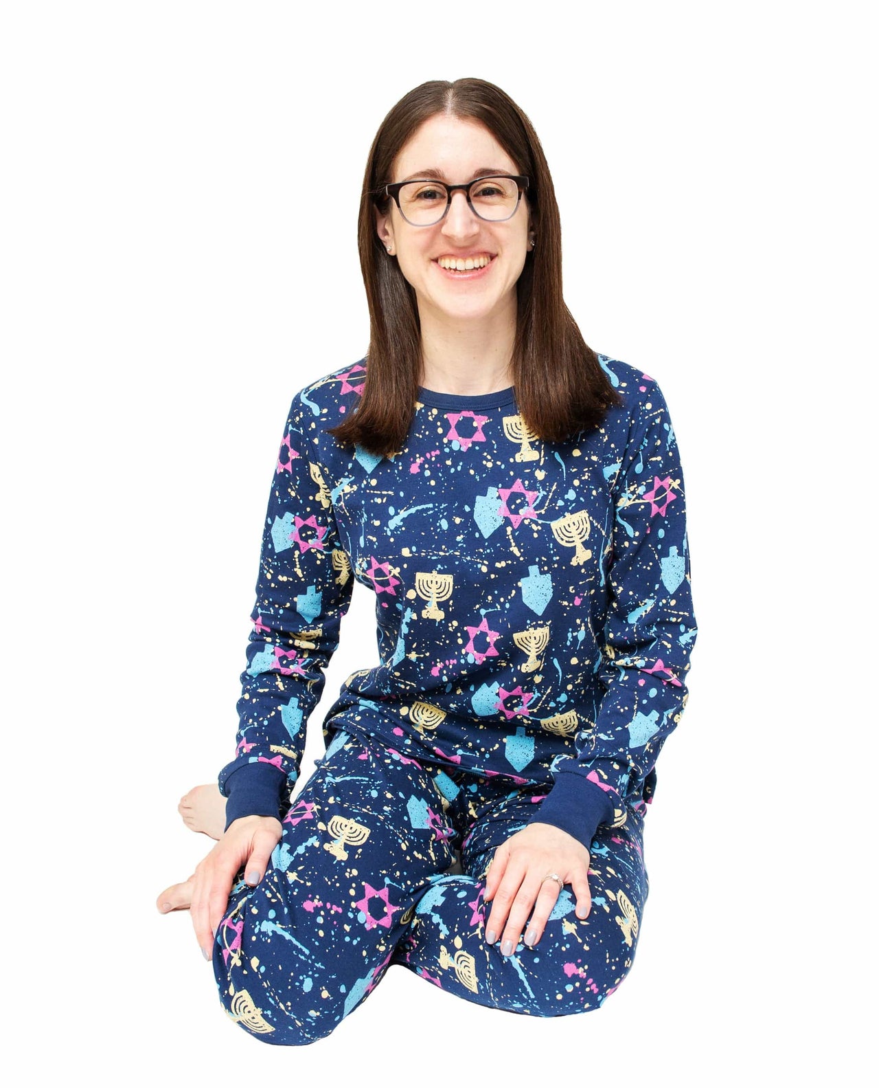 Midrash Manicures - Hanukkah Splatter Paint Pajamas, Adults Unisex Sizes S - XL - ModernTribe