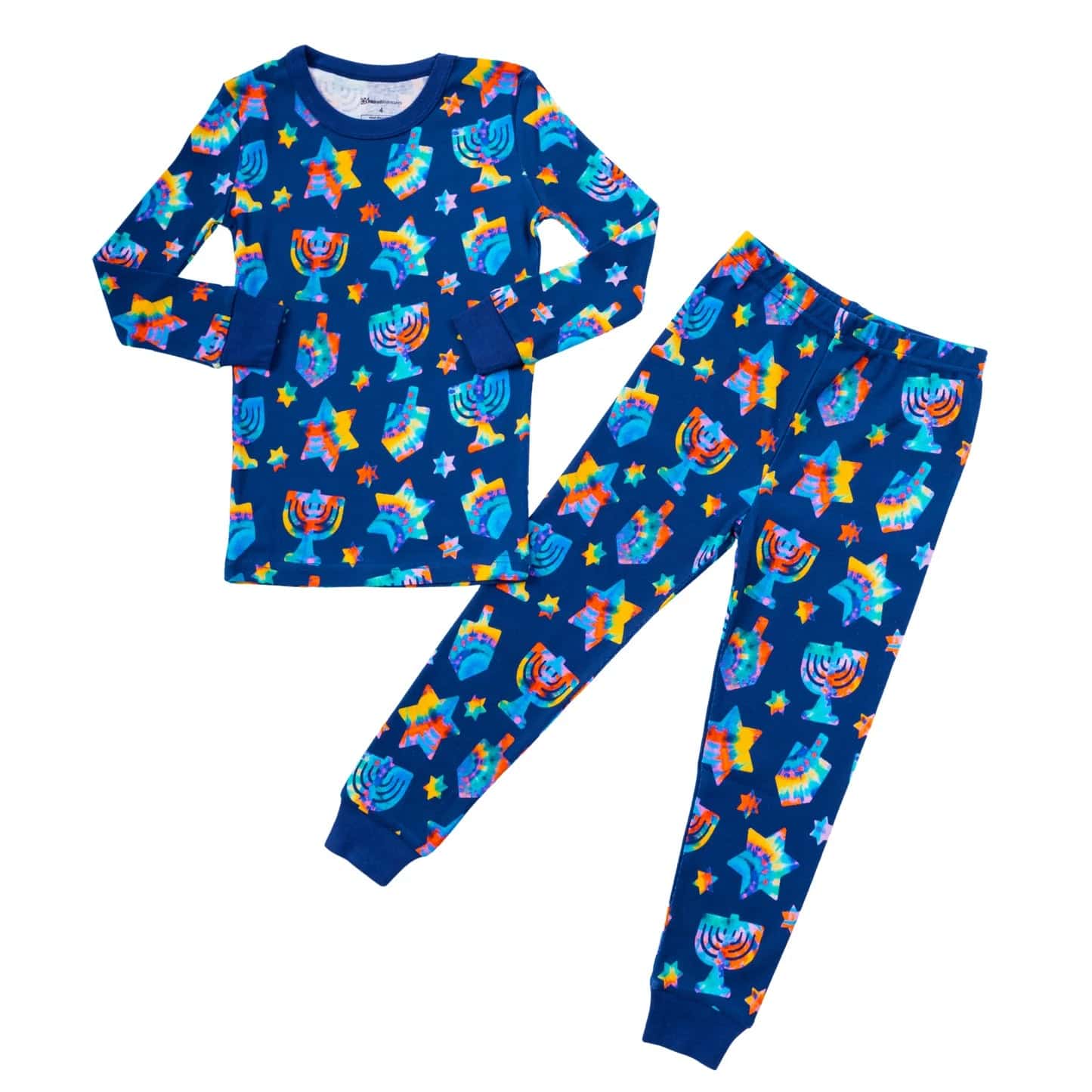 Midrash Manicures Pajamas Tie Dye Hanukkah Pajamas - (Kids Unisex Sizes 2T - 14)