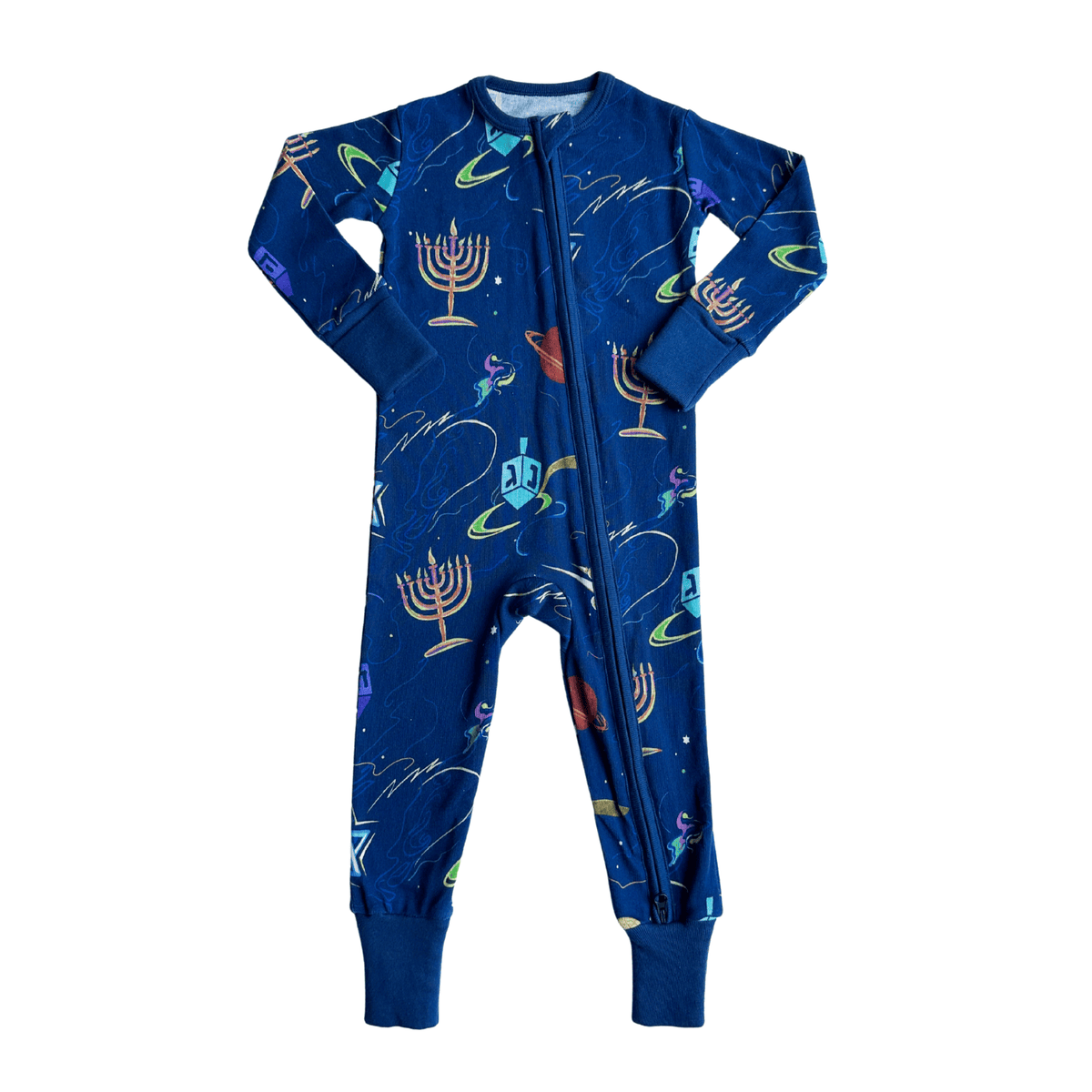 Midrash Manicures Onesies Baby Hanukkah Space One-Piece Pajamas - (Sizes 0 - 12M)