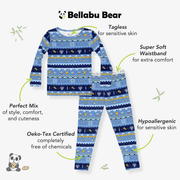 Bellabu Bear Pajamas Hanukkah Fair Isle Bamboo Kids Pajamas by Bellabu Bear - (Unisex Sizes 18M - 14)