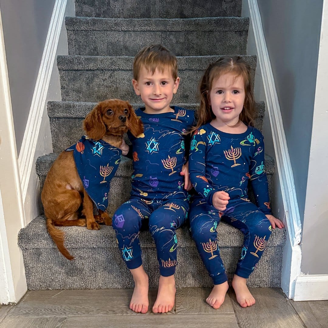 Kids Hanukkah Space Pajamas by Midrash Manicures