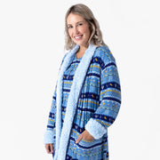 Bellabu Bear Pajamas Hanukkah Fair Isle Bamboo Sherpa Bathrobe by Bellabu Bear - (Adult Sizes S/M - M/L)