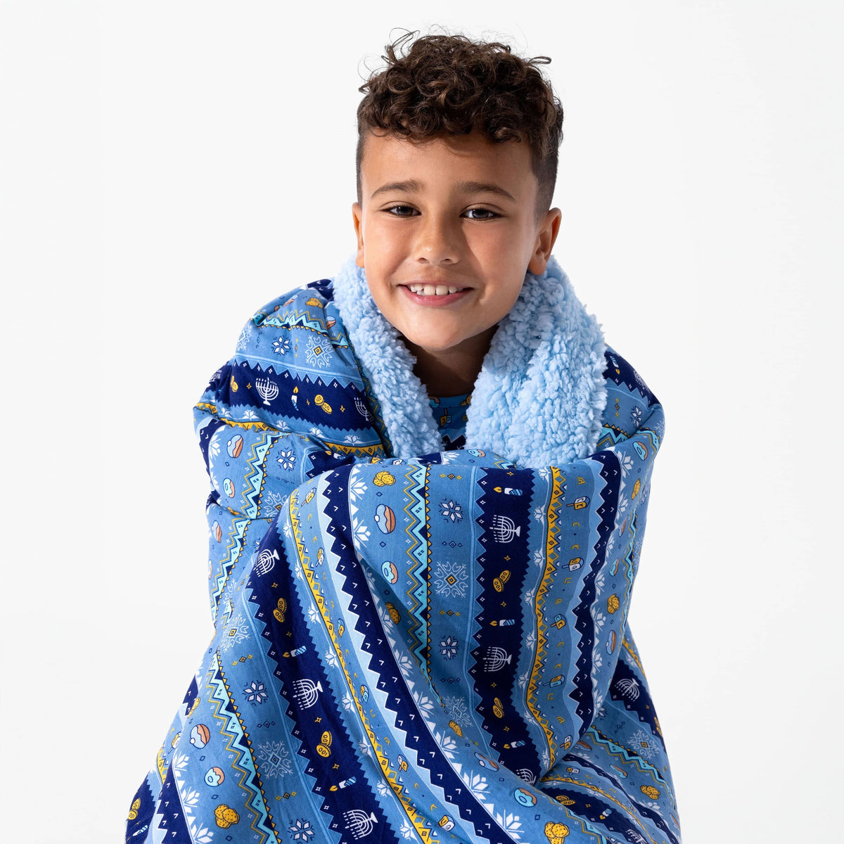 Bellabu Bear Blankets Hanukkah Fair Isle Bamboo Sherpa Blanket by Bellabu Bear