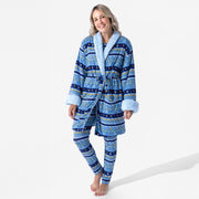 Bellabu Bear Pajamas Hanukkah Fair Isle Bamboo Sherpa Bathrobe by Bellabu Bear - (Adult Sizes S/M - M/L)