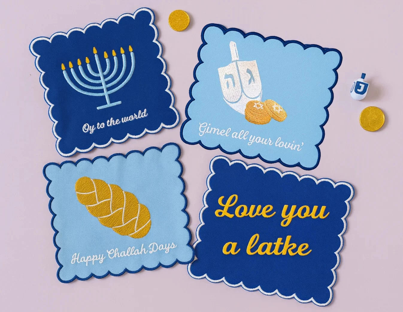 The Nosh Table Napkins Everybody Wants This Hanukkah Cocktail Napkins - Set of 4
