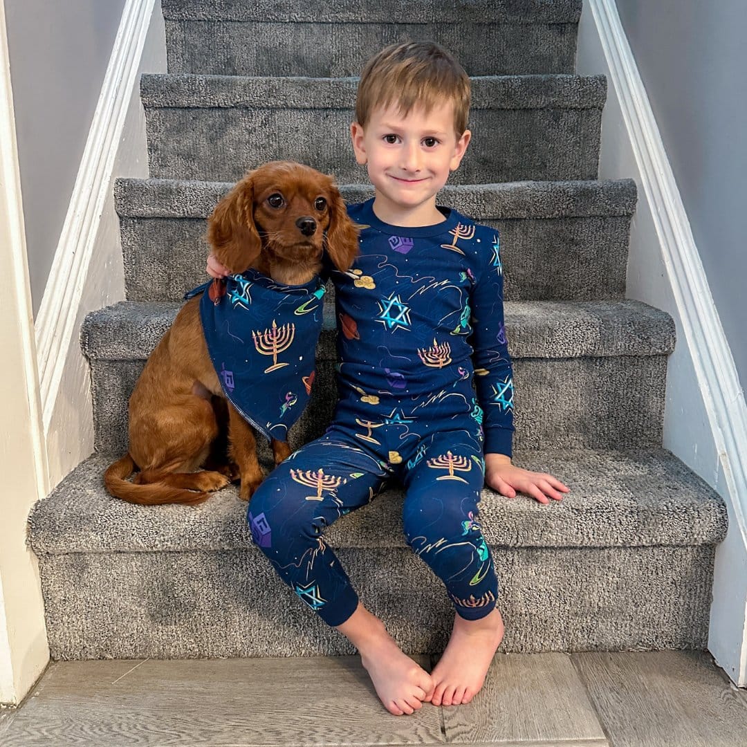 Kids Hanukkah Space Pajamas by Midrash Manicures