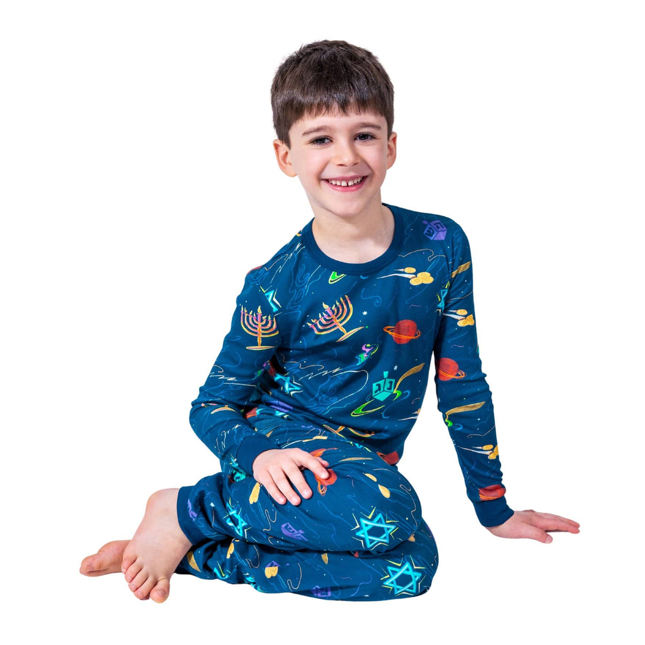 Kids Hanukkah Space Pajamas by Midrash Manicures