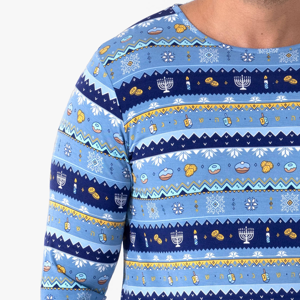 Bellabu Bear Pajamas Hanukkah Fair Isle Bamboo Men's Pajama Set by Bellabu Bear - (Sizes S - XXL)