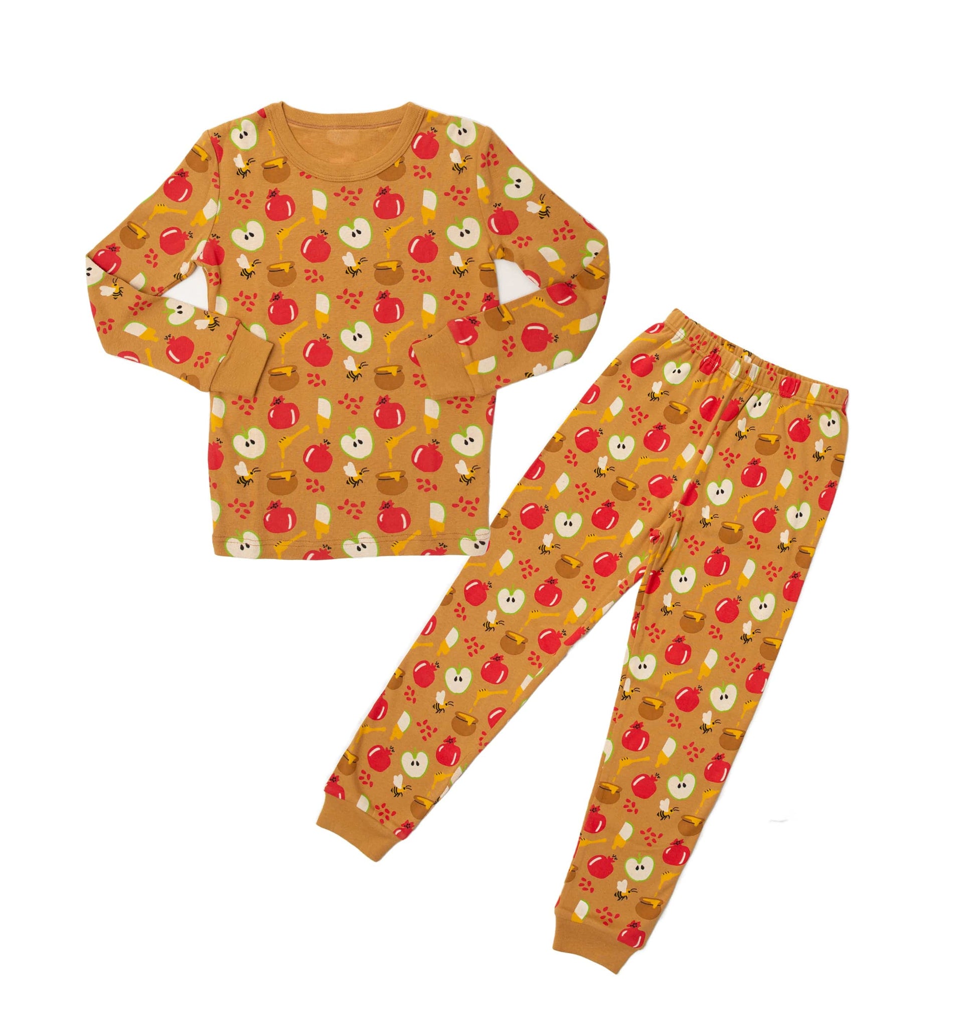 Midrash Manicures Pajamas Rosh Hashanah Apples & Honey Pajamas, Kids Unisex Sizes 2T - 12