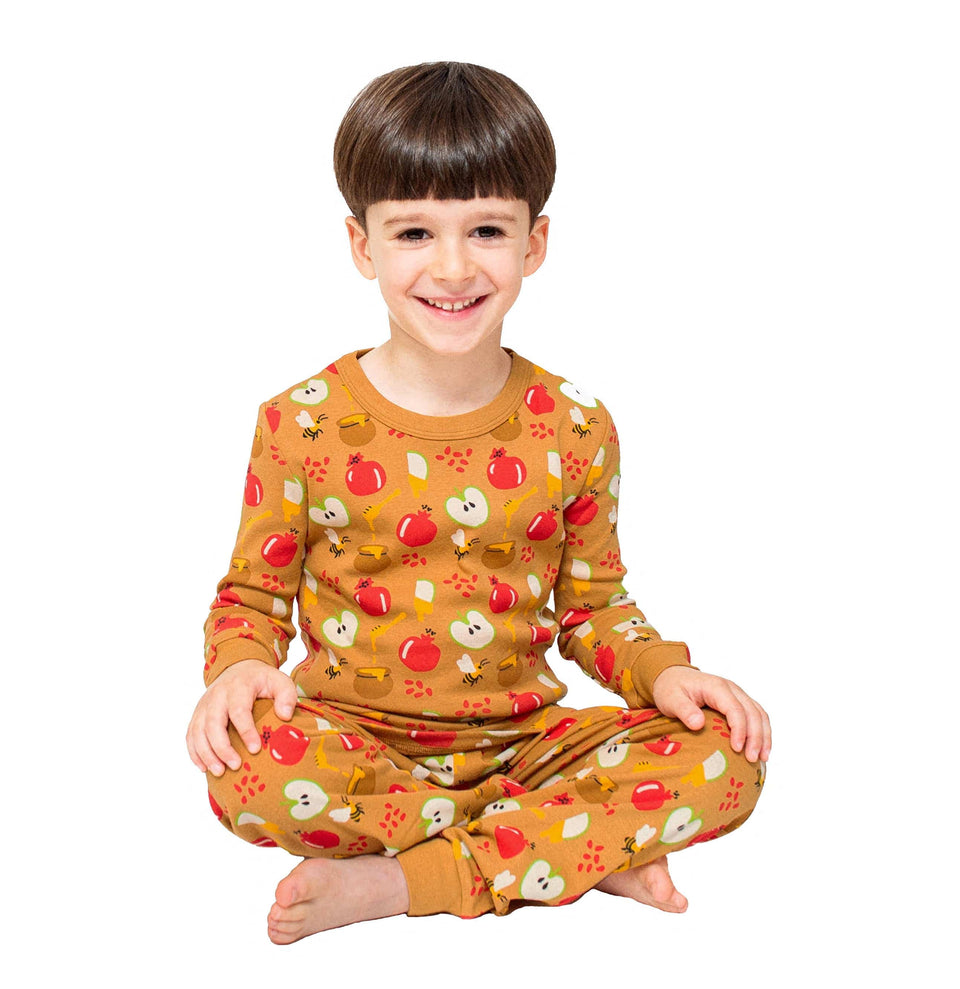 Midrash Manicures - Kids Rosh Hashanah Apples & Honey Pajamas - (Unisex Sizes 2T - 12) - ModernTribe