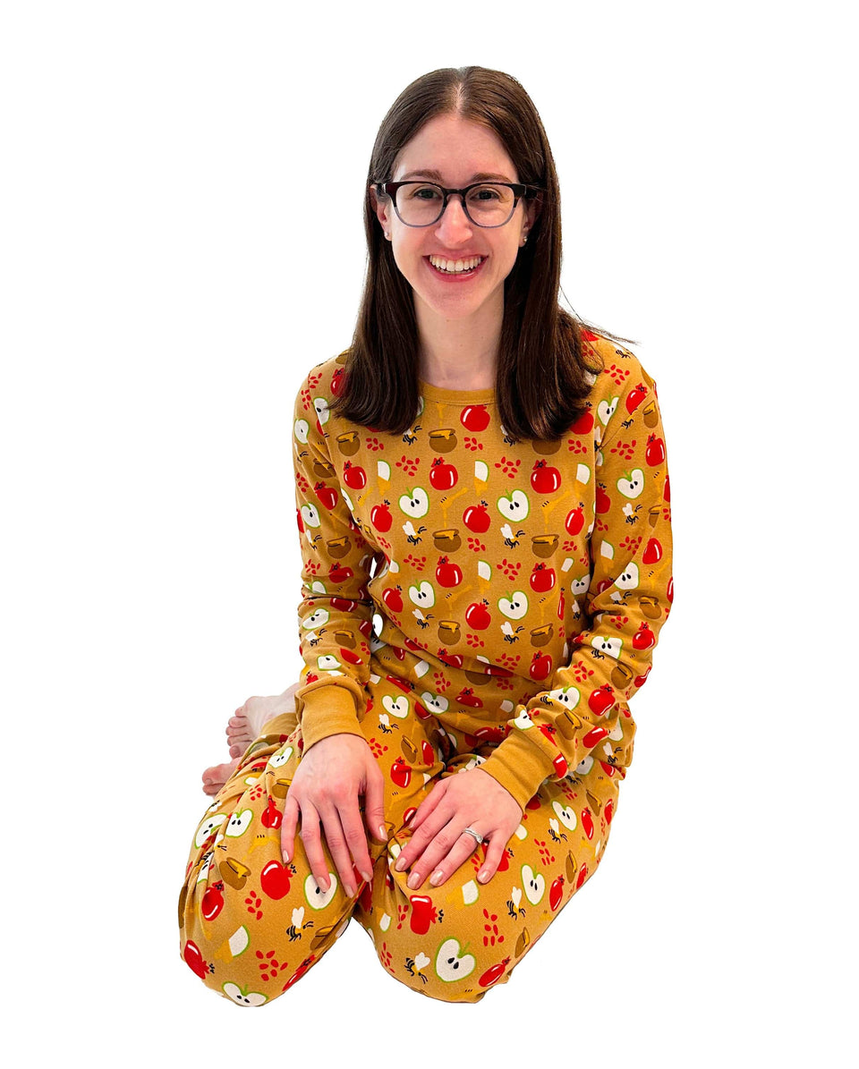 Midrash Manicures - Adults Rosh Hashanah Apples & Honey Pajamas - (Unisex Sizes S - XXL) - ModernTribe