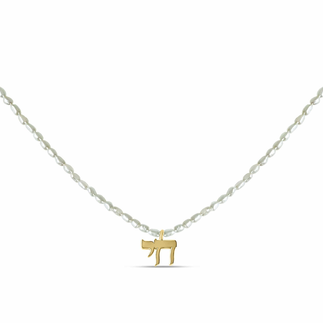 Hineni - The Everyday Pearl Chai Necklace - Gold Vermeil or Sterling Silver - ModernTribe