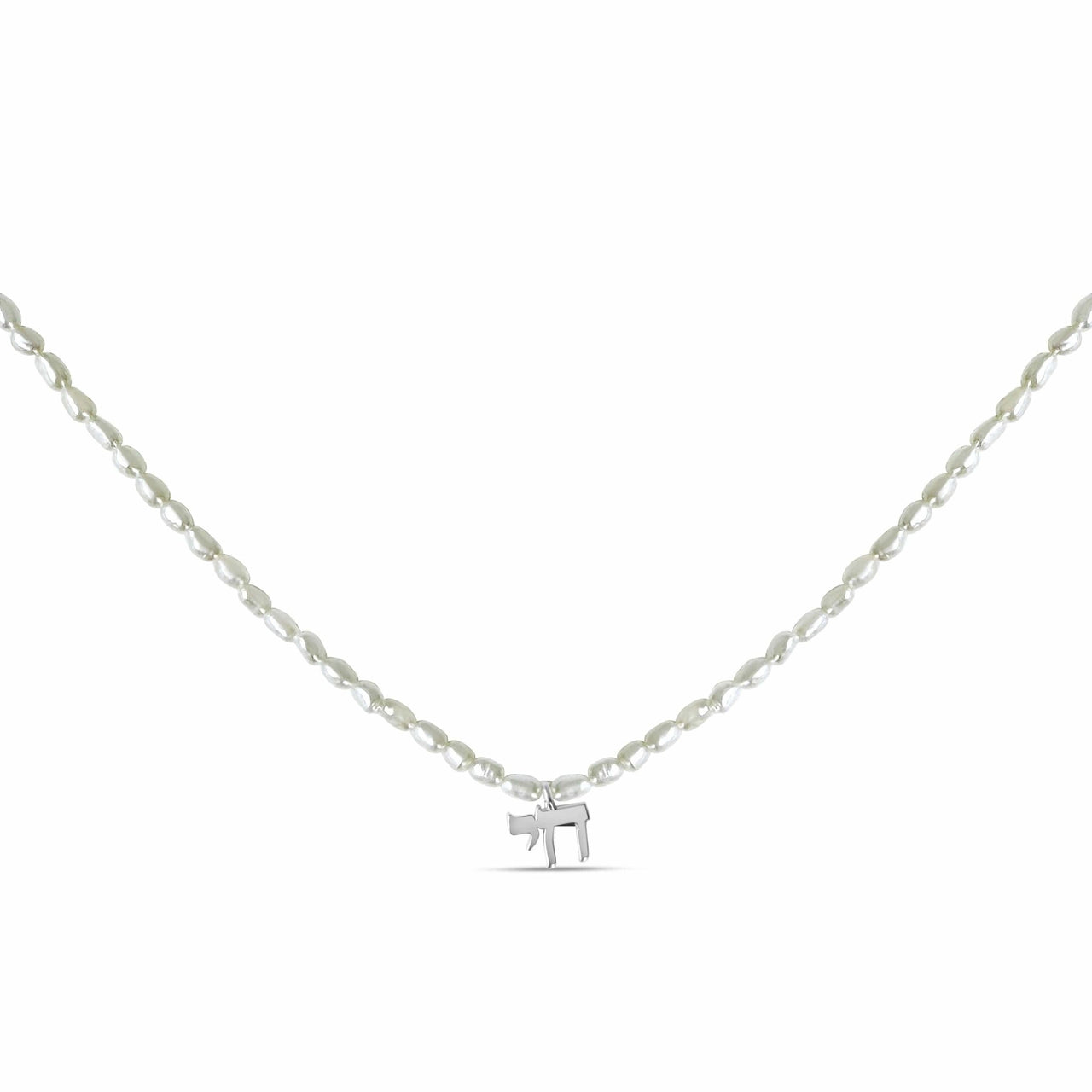 Hineni - The Everyday Pearl Chai Necklace - Gold Vermeil or Sterling Silver - ModernTribe