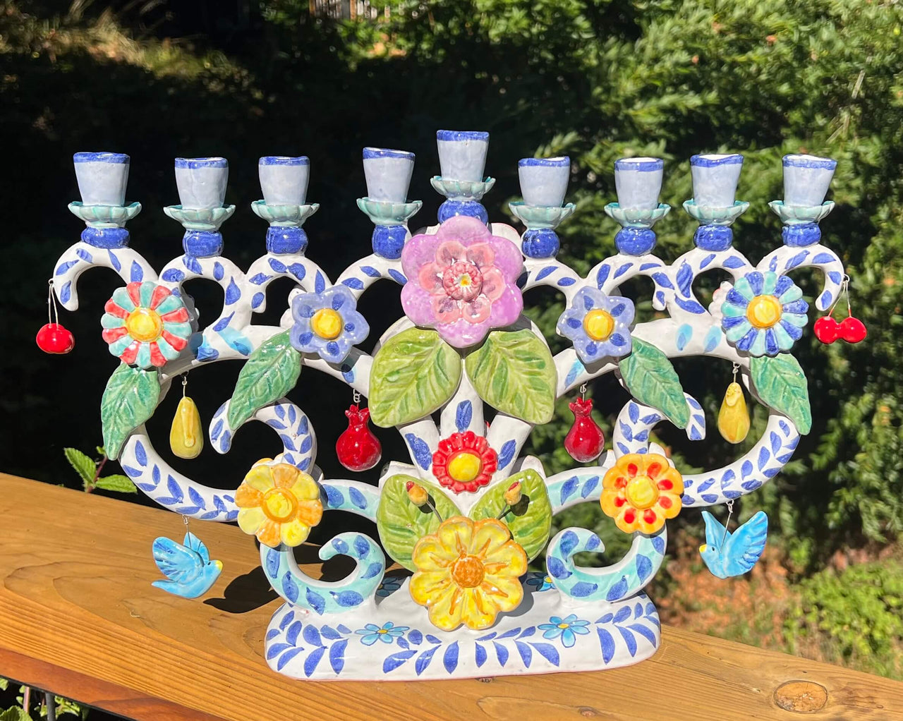 Liz Lauter Menorahs Medium Tree of Life Menorah by Liz Lauter