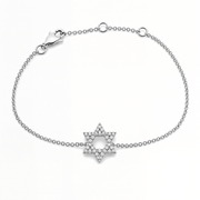 Izakov Fine Jewelry Bracelets White Gold / Medium (12.5mm) Star of David Diamond Bracelet - 14k Yellow, White or Rose Gold