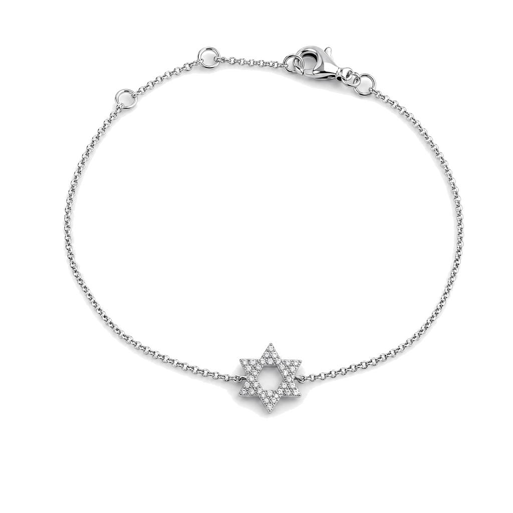 Izakov Fine Jewelry Bracelets White Gold / Small (8mm) Star of David Diamond Bracelet - 14k Yellow, White or Rose Gold