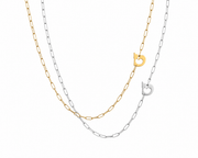 Miriam Merenfeld Jewelry Necklaces Hebrew Small Initial Link Necklace - (Sterling Silver, Gold-Plated or Two-Tone)