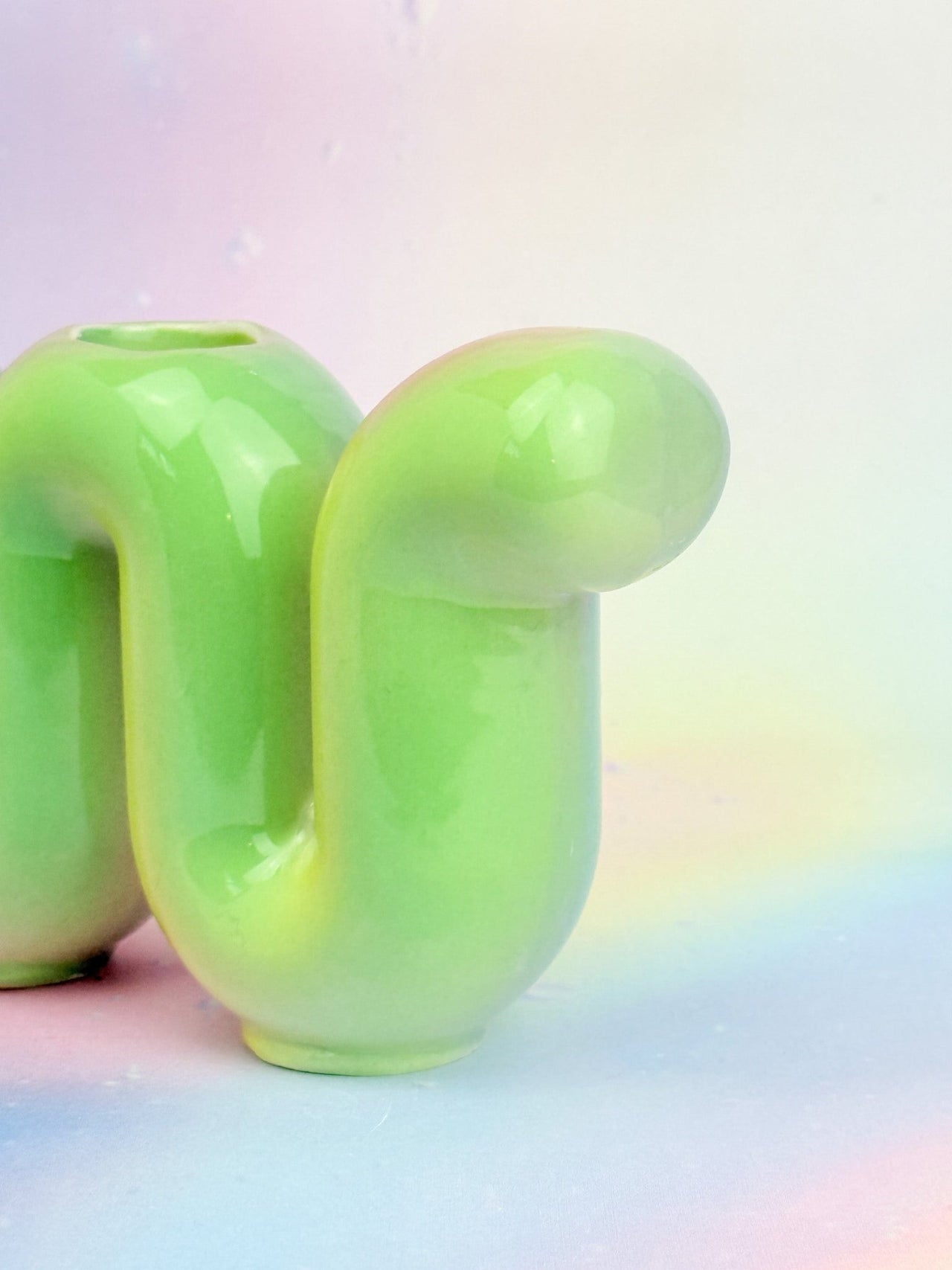 Feldi Studios - Squiggly Rainbow Sherbet Shabbat Candle Holder - ModernTribe