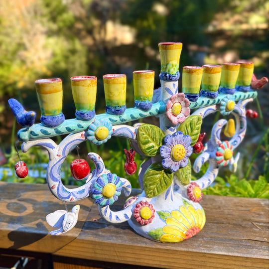 Small Tree of Life Menorah by Liz Lauter