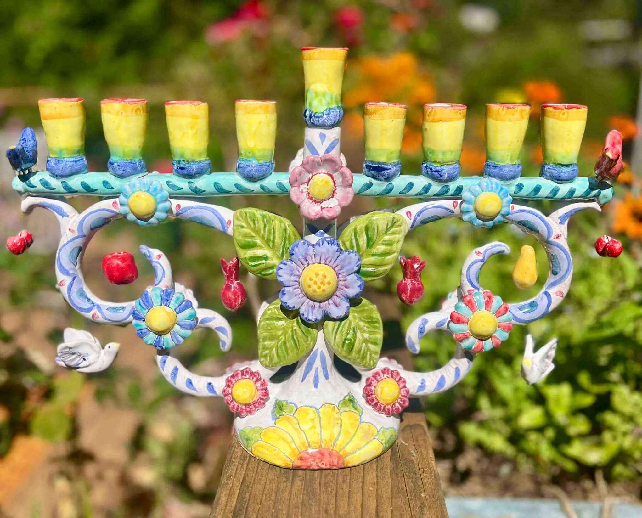 Small Tree of Life Menorah by Liz Lauter