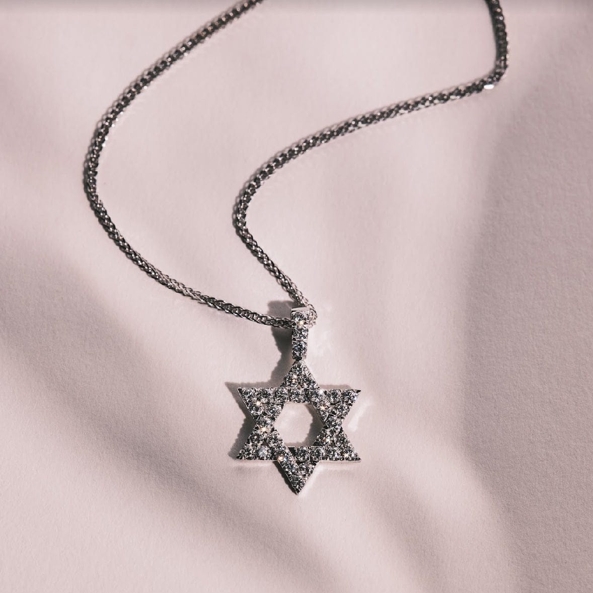 HOTCROWN - Yehoshua Diamond Star of David Necklace - 14k White, Rose or Yellow Gold - ModernTribe