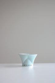 Green Judaica - Handmade Soft Blue Porcelain and Platinum Washing Cup - ModernTribe