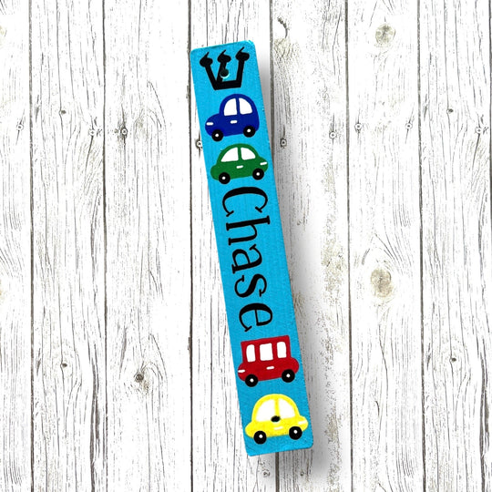 Personalized Car Mezuzah - Sky Blue