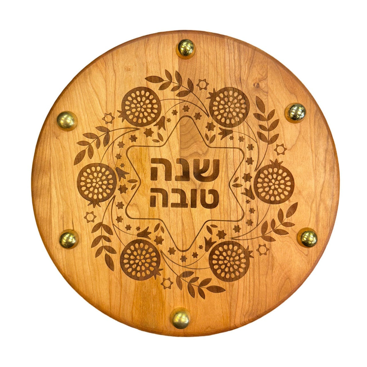 Joy Stember - Shana Tova Round Challah Board with Pomegranates by Joy Stember - ModernTribe