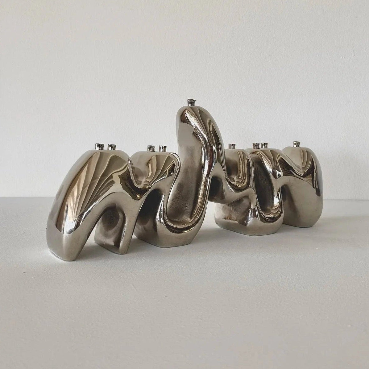 Hannah Polskin Menorahs Nickel Menorah by Hannah Polskin