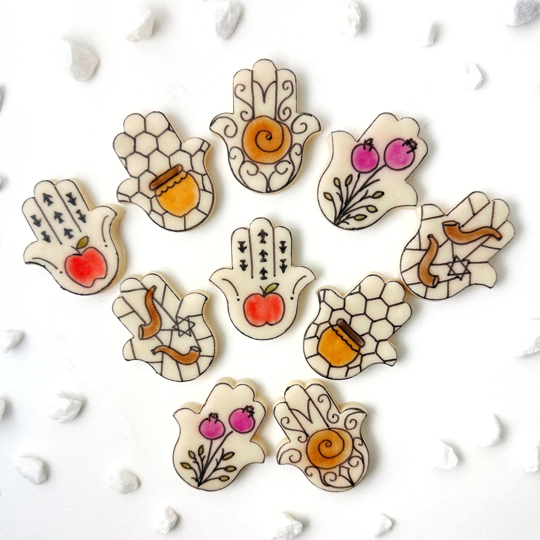 Marzipops Food Rosh Hashanah Hamsa Placecards