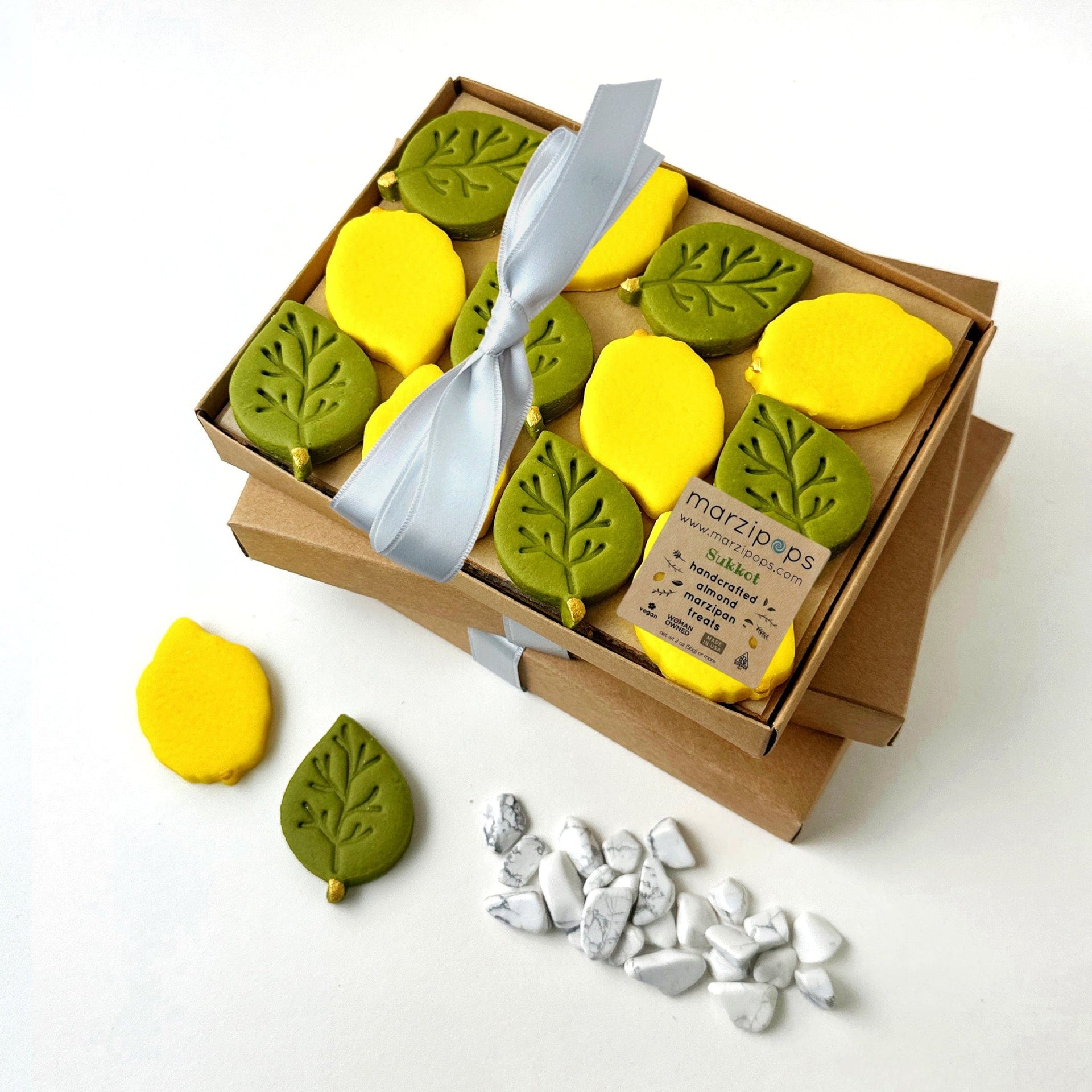 Marzipops Food Marzipan Sukkot Etrog and Leaf Collection