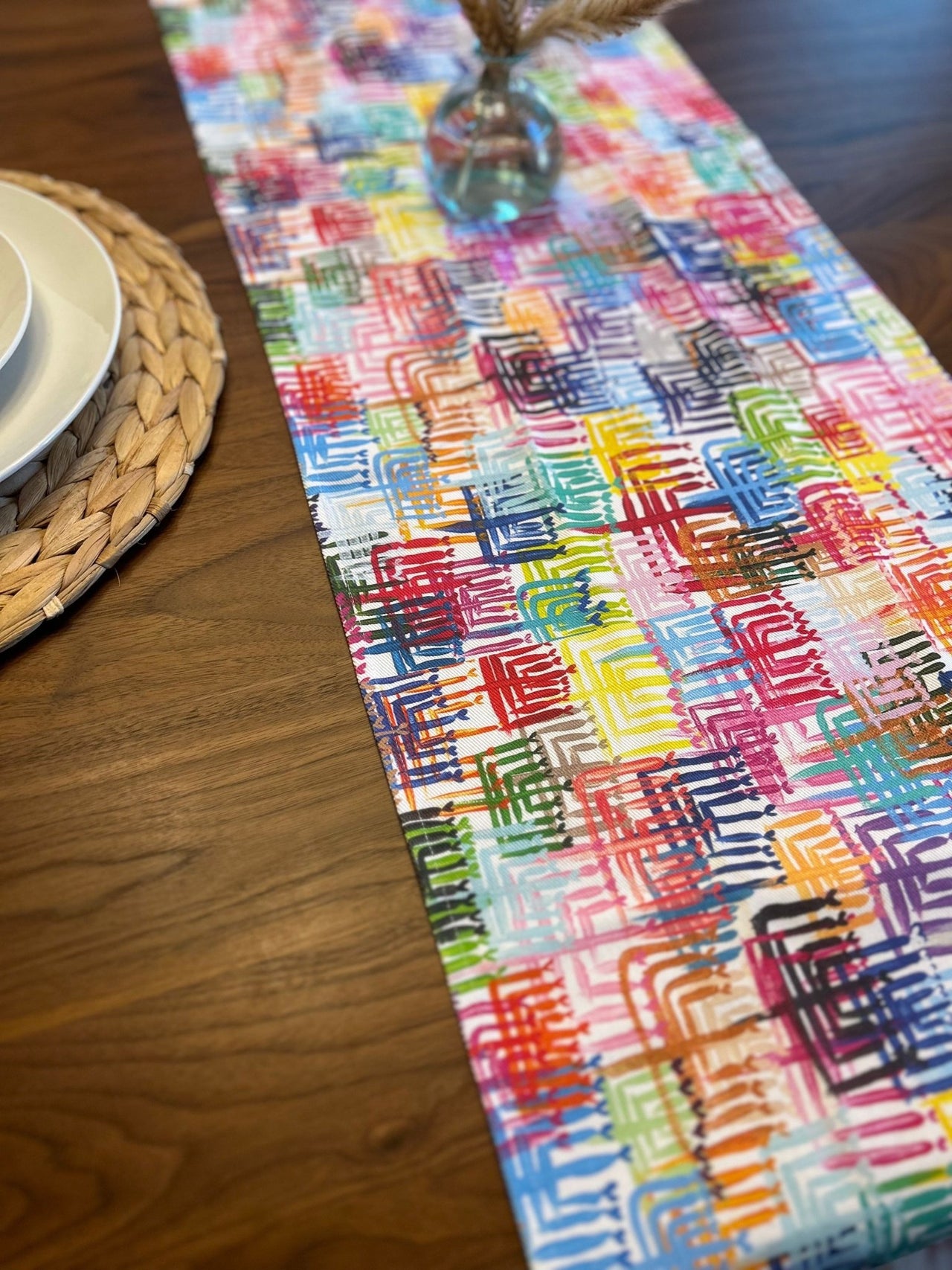 Arielle Zorger Designs - Hearts Menorah Table Runner - ModernTribe
