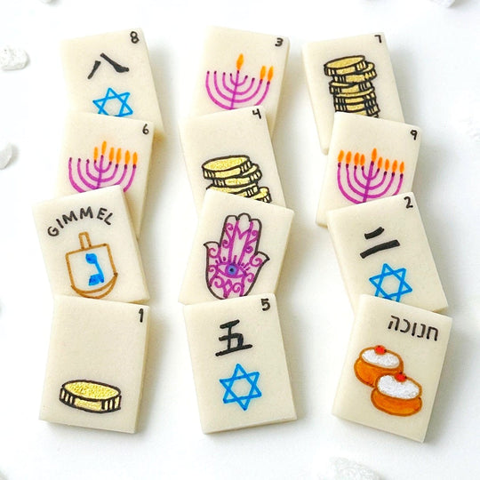 Hanukkah Mah Jongg Marzipan Tiles
