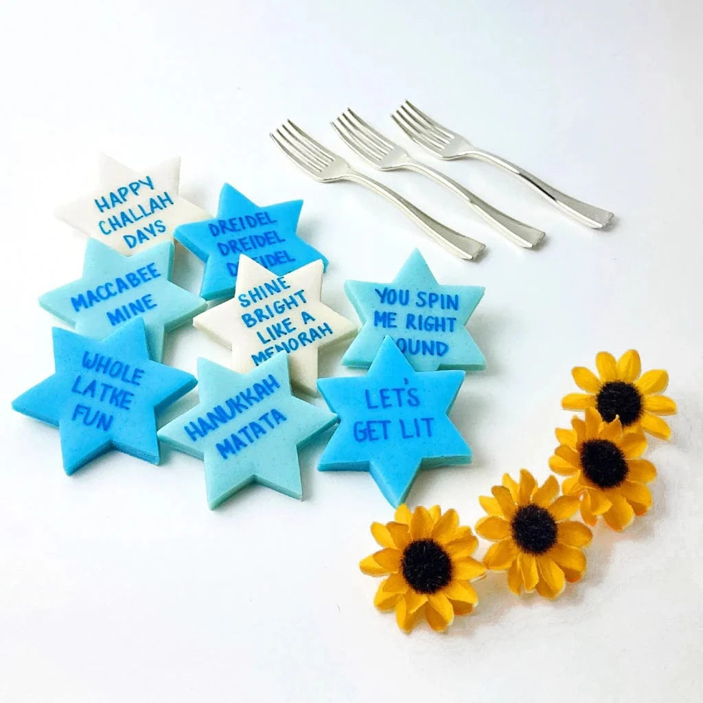 Marzipops Food Marzipan Hanukkah Star of David Conversation Tiles