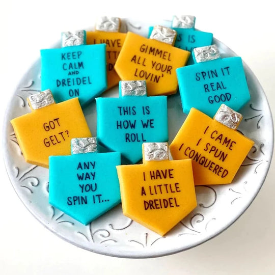 Marzipan Dreidel Conversation Tiles