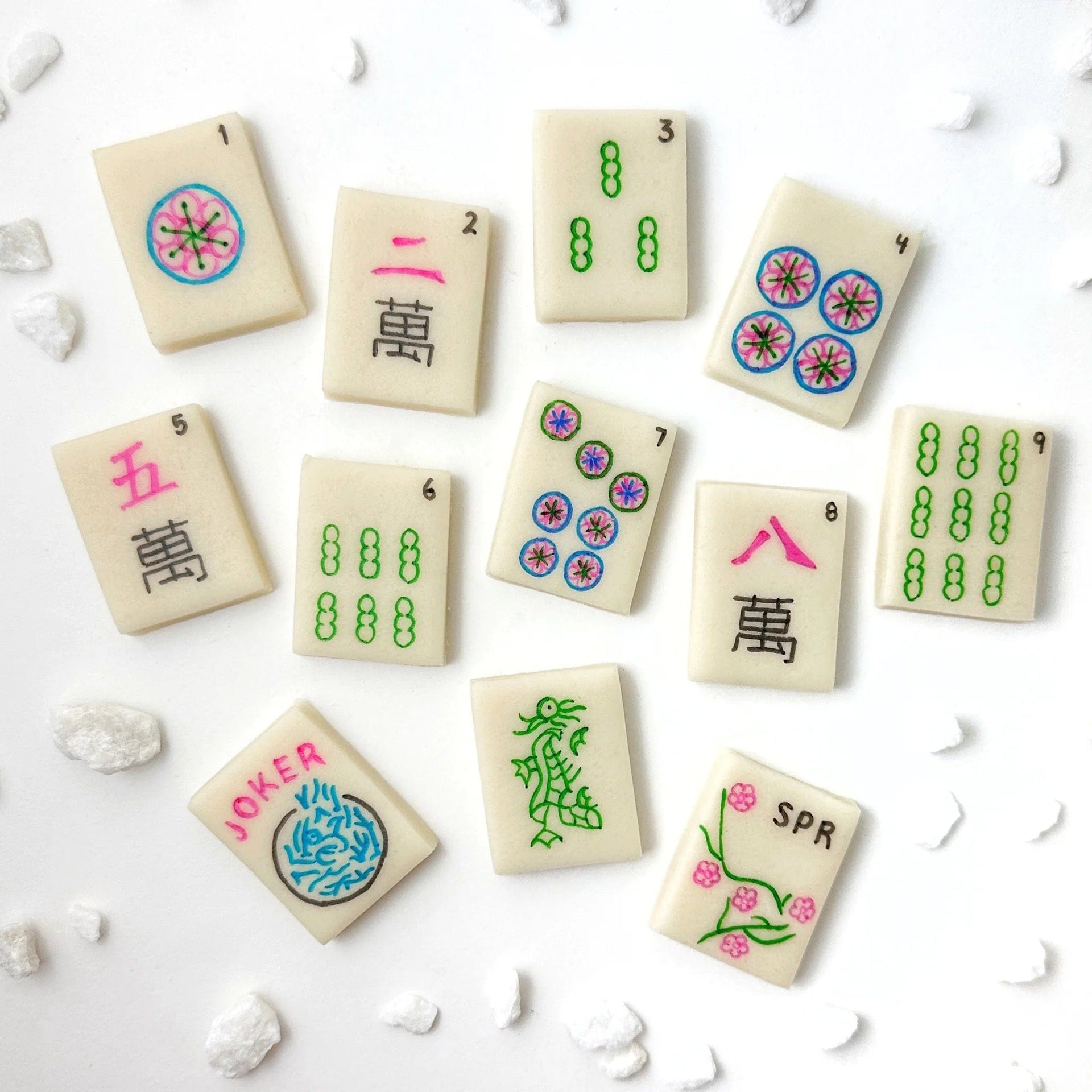 Marzipops Food Spring Mah Jong Tiles