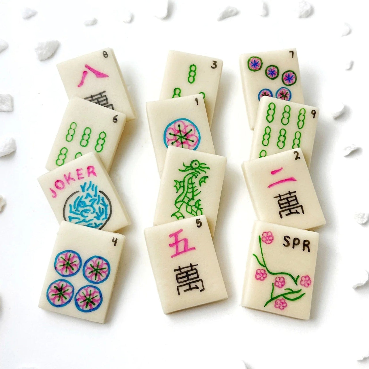 Marzipops Food Spring Mah Jong Tiles