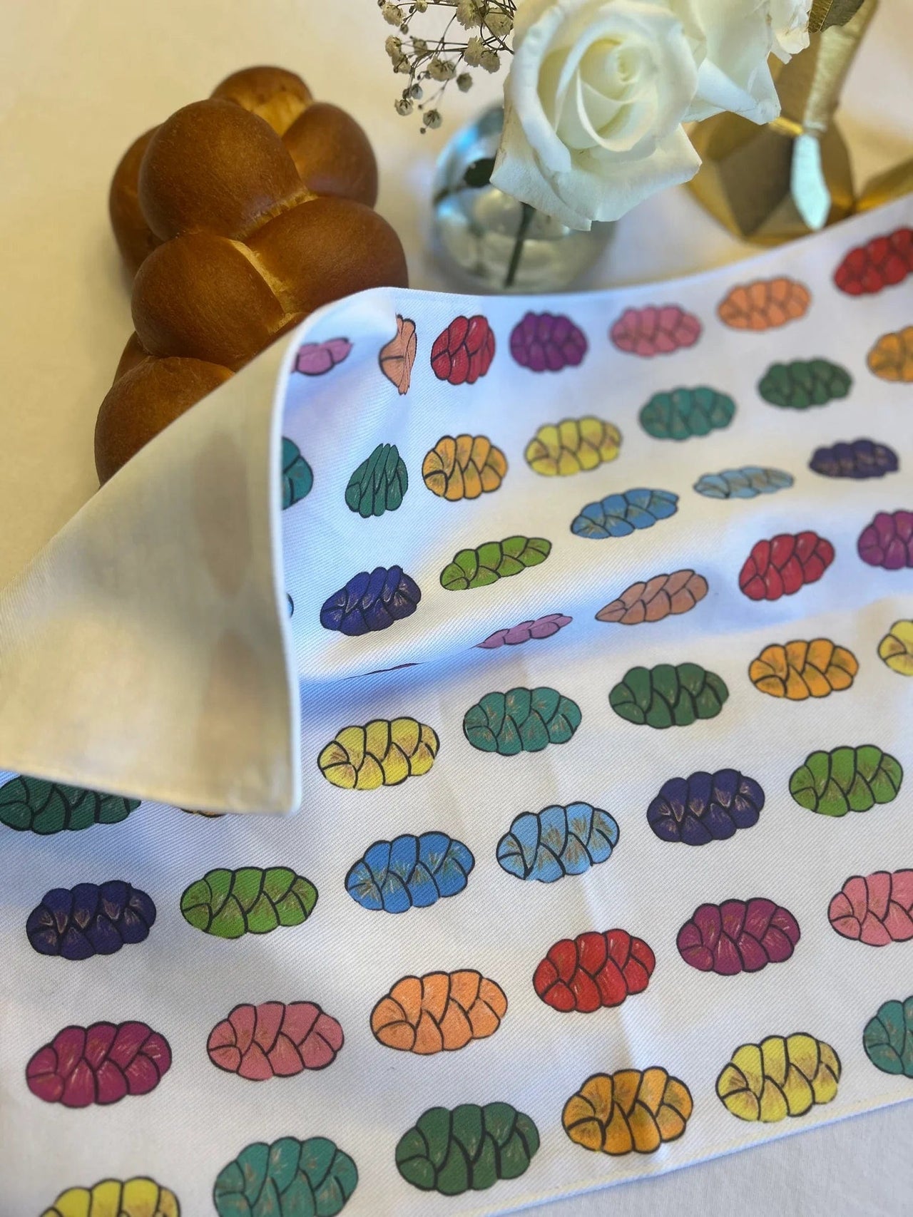 Arielle Zorger Designs - Rainbow Challahs Challah Cover - ModernTribe