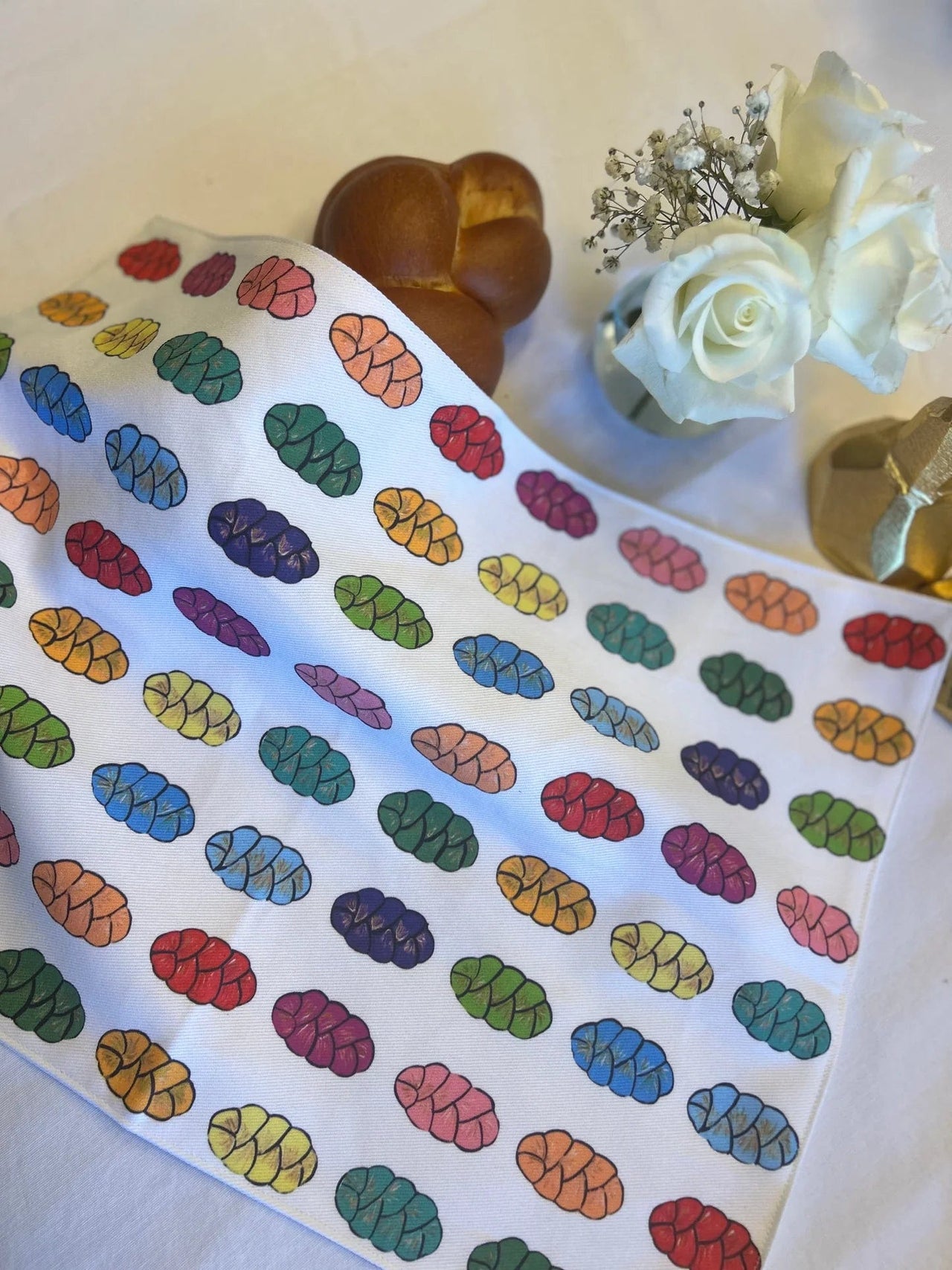 Arielle Zorger Designs - Rainbow Challahs Challah Cover - ModernTribe